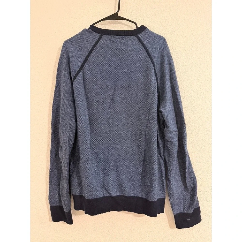 Banana Republic Pima Cotton Cashmere Crewneck Sweater Blue Mens Large Raglan